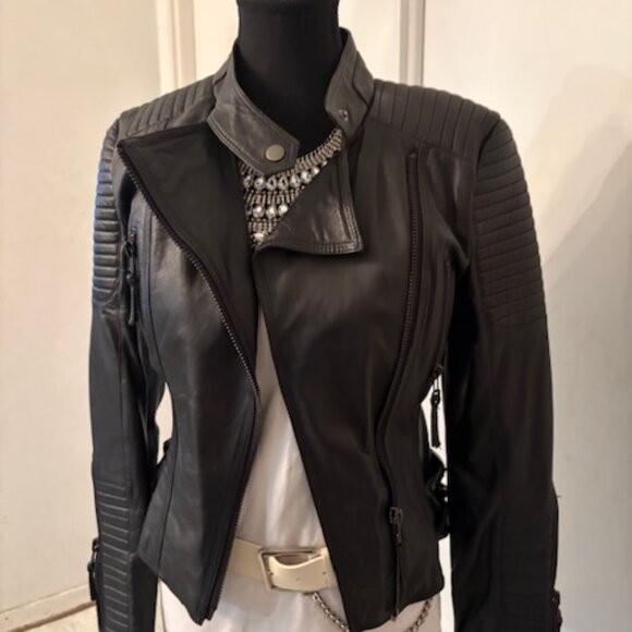 Zara leather moto jacket - Picture 1 of 7